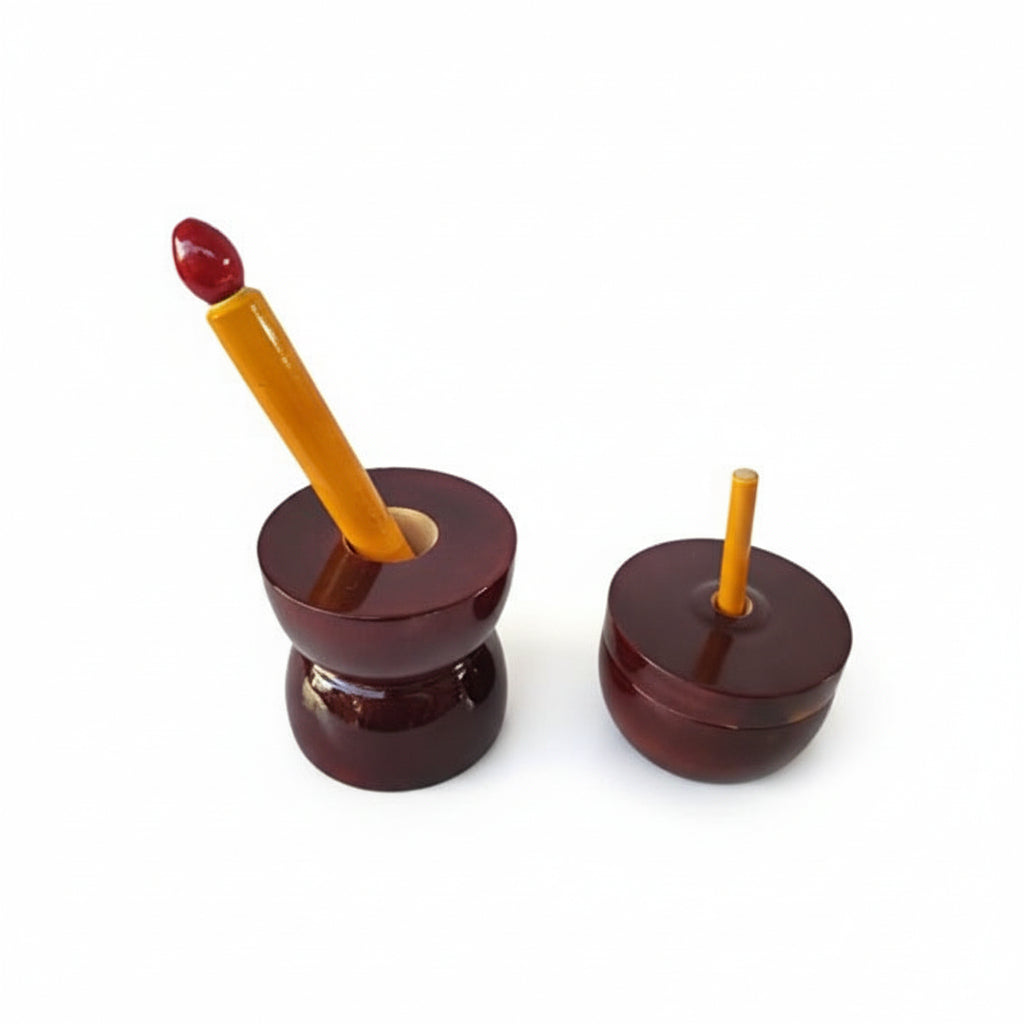 Wooden Rolu Rokali and Tiragali Show Piece | Etikoppaka Handmade Toys made with Natural Colours