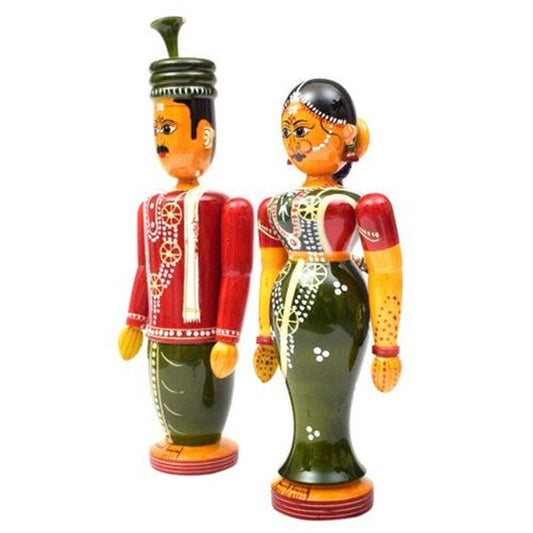 Etikoppaka Wooden Bride and Bridegroom | Handmade Marriage Home Decor
