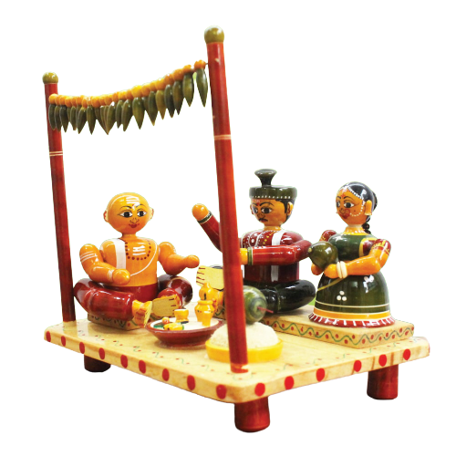 Wooden Marriage Couple Pelli Mandam | Marriage Stage Set for Home Decor
