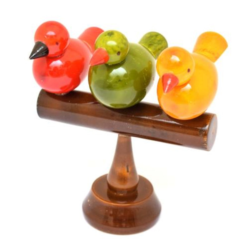 Wooden 3 Birds Stand | Etikoppaka Traditional Toys | Eco Friendly