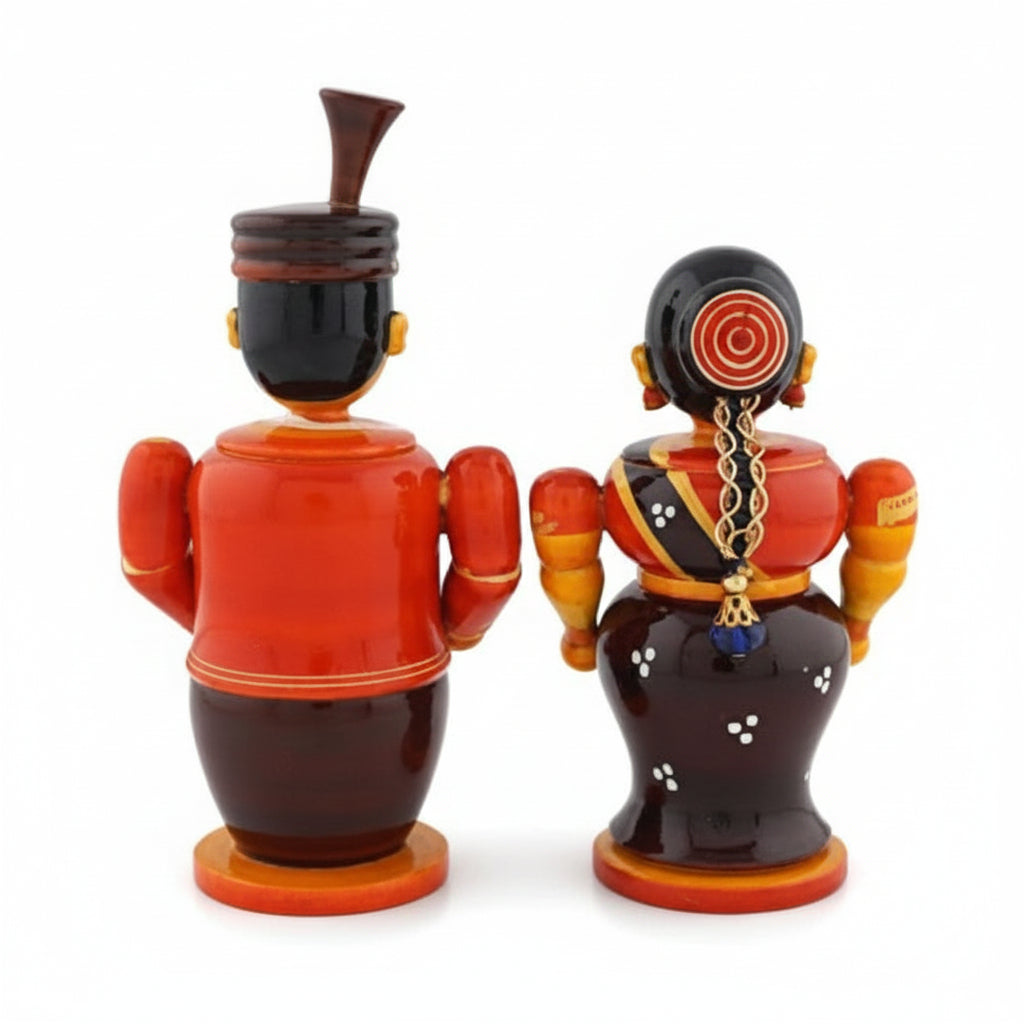 Bride and Bridegroom with KumKum Box | Etikoppaka Wooden Handicrafts