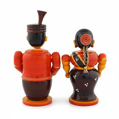 Bride and Bridegroom with KumKum Box | Etikoppaka Wooden Handicrafts