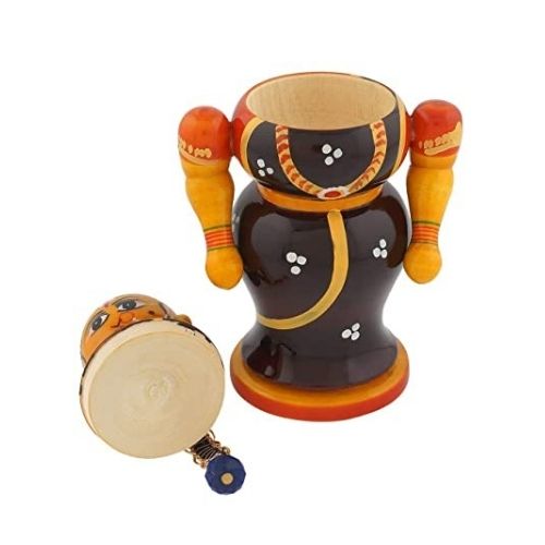 Bride and Bridegroom with KumKum Box | Etikoppaka Wooden Handicrafts
