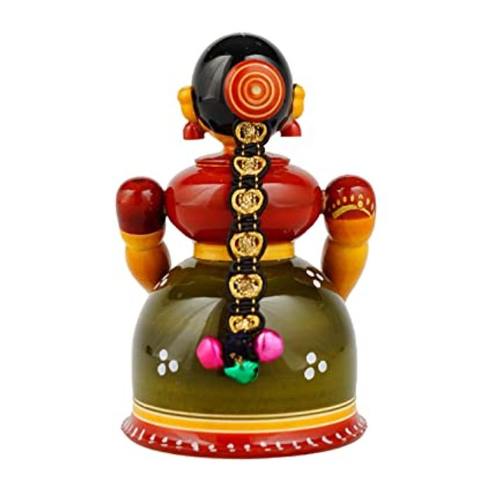 Etikoppaka Wooden Butta Bomma with KumKum Box | Woman Kumkum Box