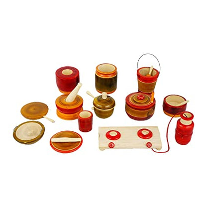Etikoppaka Wood Kitchen Set | Toys for little children | Non-Toxic and Eco Friendly