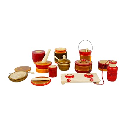 Etikoppaka Wood Kitchen Set | Toys for little children | Non-Toxic and Eco Friendly