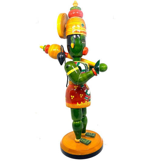 Wooden Hanuman | Etikoppaka Handmade Toys | Natural Colours and Eco Friendly