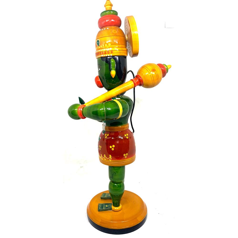 Wooden Hanuman | Etikoppaka Handmade Toys | Natural Colours and Eco Friendly