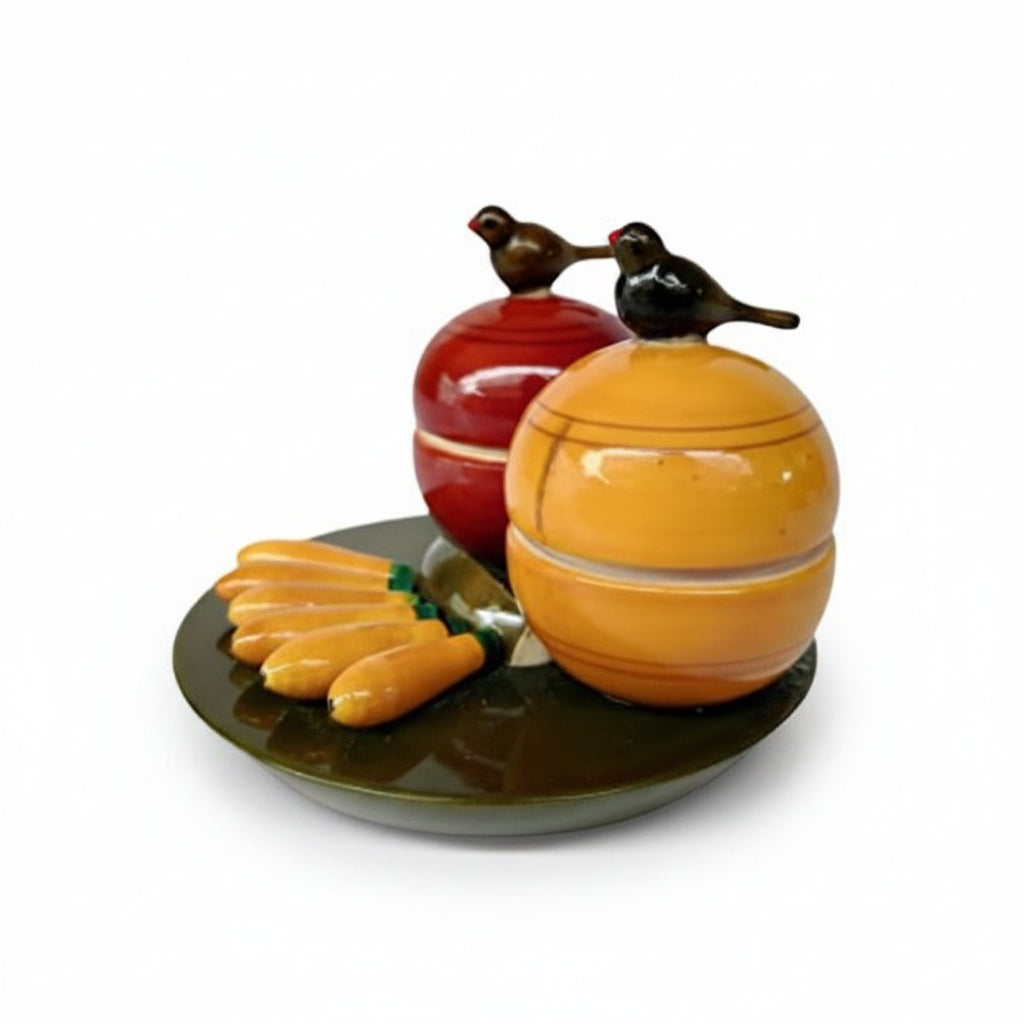 Etikoppaka Handicrafts | Wooden Pasupu KumKum Bowls Set Puja Decor | Natural Colours and Eco Friendly