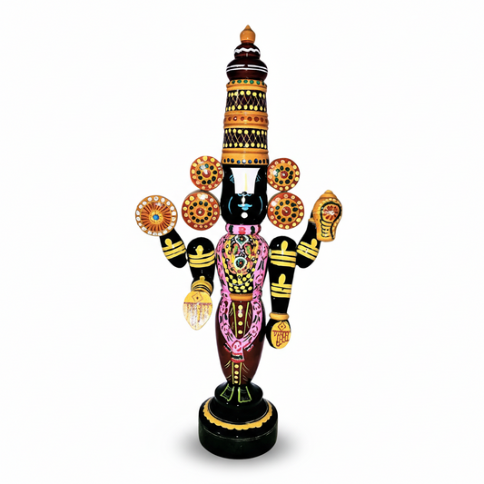 Etikoppaka Handicraft Wood Lord Balaji | Lord Venkateswara Idol standing Model