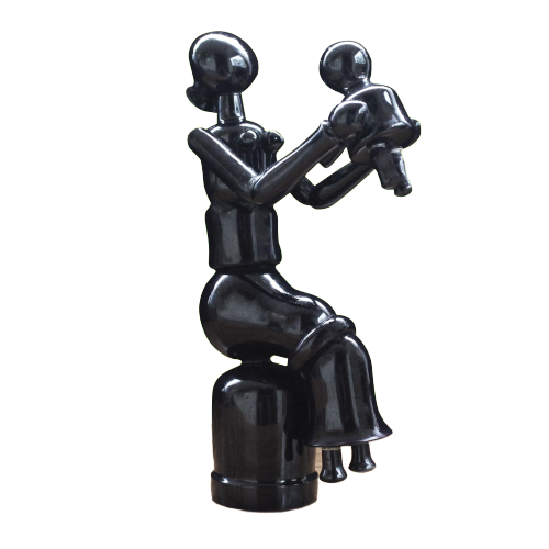 Etikoppaka Wooden Mother and Child Sitting for Home Decor | Made with Natural Colours and Eco Friendly