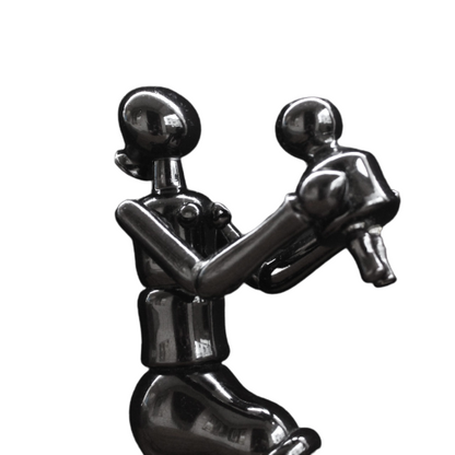 Etikoppaka Wooden Mother and Child Sitting for Home Decor | Made with Natural Colours and Eco Friendly