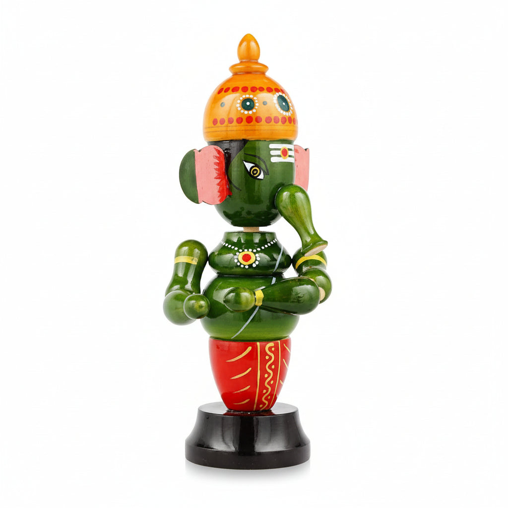 Colorful figurine of a deity with a white background