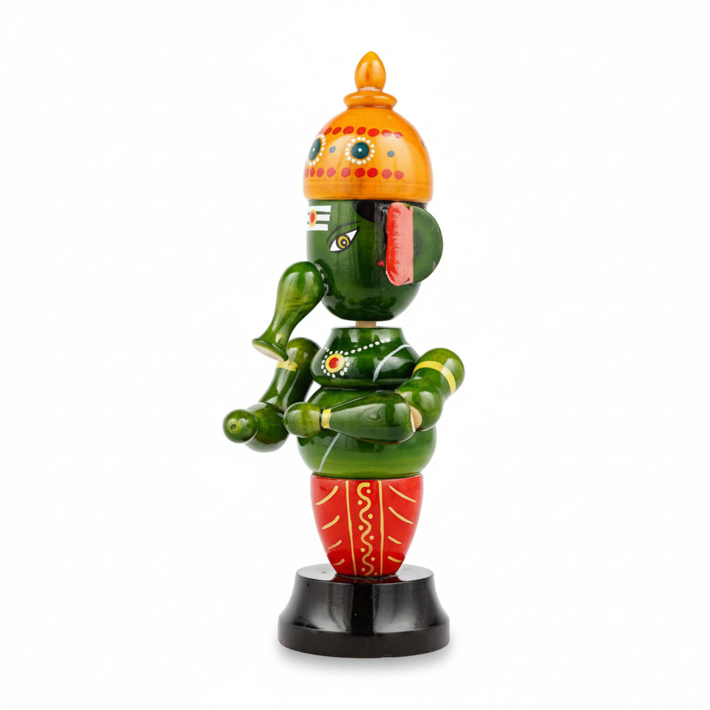 Wooden Ganapathi Idol | Etikoppaka Handmade Toys