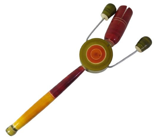 Etikoppaka Wooden Rattle Toy for Children | Dolak Natural Colors, Non Toxic and Eco Friendly