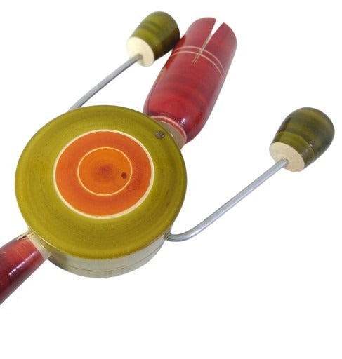 Etikoppaka Wooden Rattle Toy for Children | Dolak Natural Colors, Non Toxic and Eco Friendly