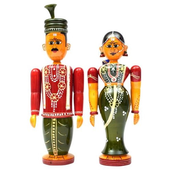 Etikoppaka Wooden Bride and Bridegroom | Handmade Marriage Home Decor