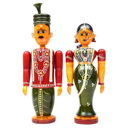 Etikoppaka Wooden Bride and Bridegroom | Handmade Marriage Home Decor