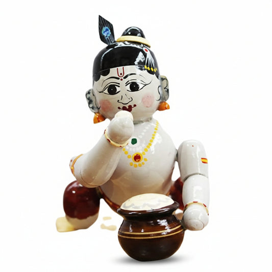 Etikoppaka Handmade Toys | Wooden Crawling Krishna Show Piece for Home Decor and Office