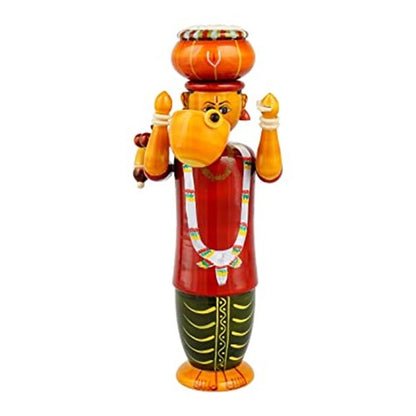 Wooden Haridasu with Holding Veena | Etikoppaka Handmade Toys