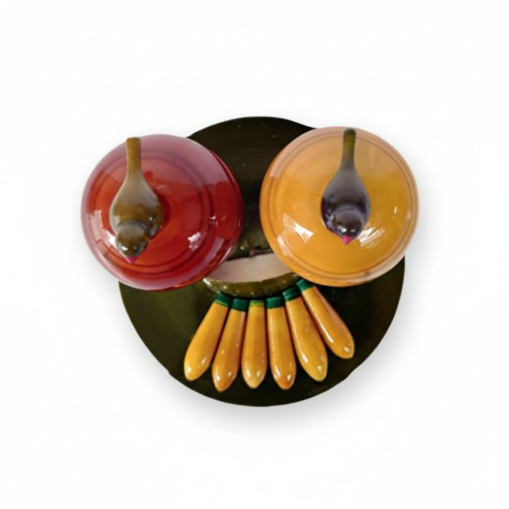 Etikoppaka Handicrafts | Wooden Pasupu KumKum Bowls Set Puja Decor | Natural Colours and Eco Friendly